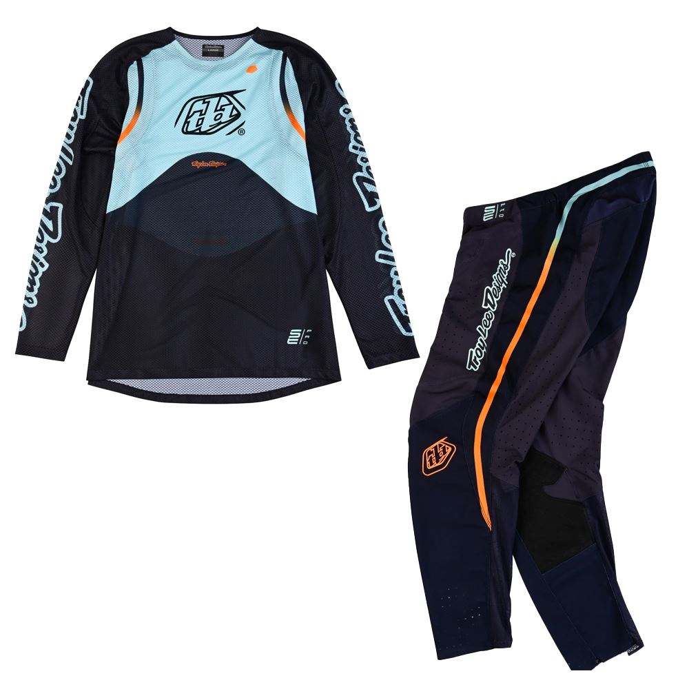 Troy Lee Designs 2025 Motocross SE PRO AIR Pinned Combo Kit Phantom Aqua